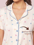 Pijama Camisaria Algodão Amor