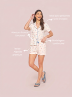 Pijama Camisaria Algodão Amor