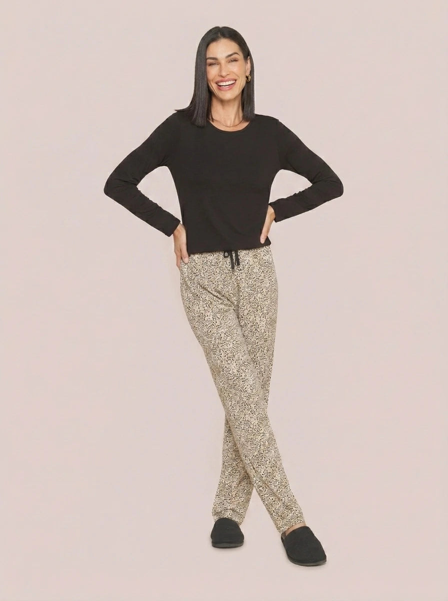 Pijama Longo Viscolycra Tigrado Animal Print