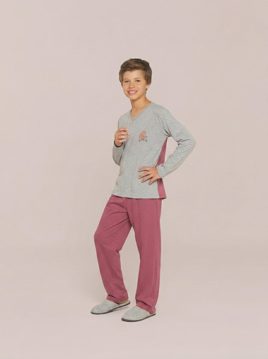 Pijama Longo Infantil Algodão Menino