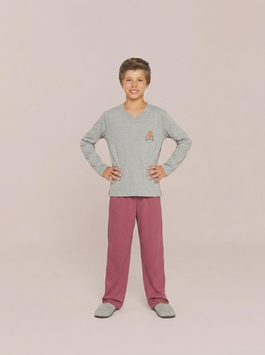 Pijama Longo Infantil Algodão Menino