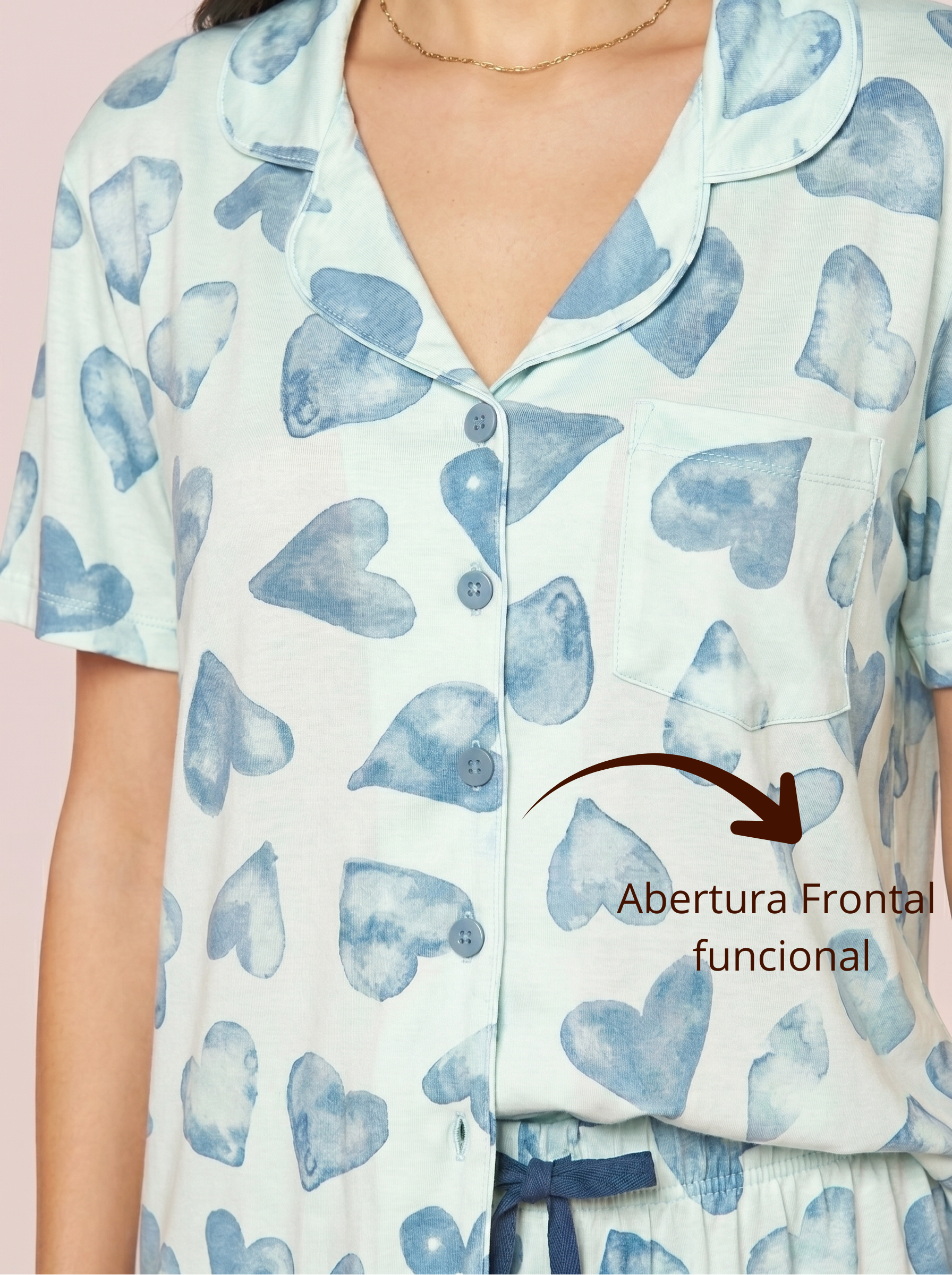 Pijama Camisaria Viscolycra Amar