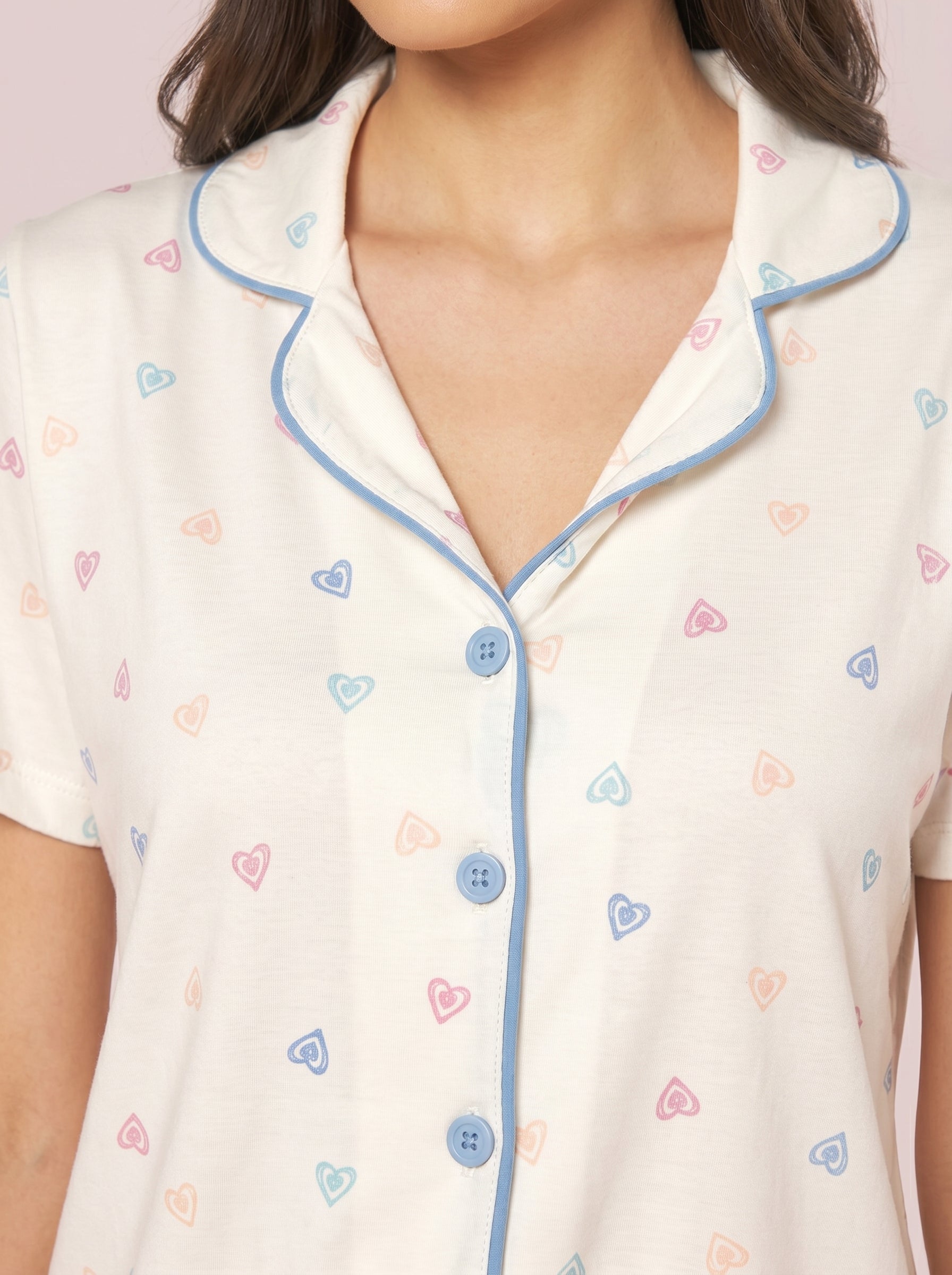 Pijama Camisaria Algodão Amor