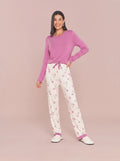 Pijama Longo Feminino Viscolycra Floral