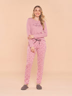 Pijama Longo Feminino Ribana Canelada Floral