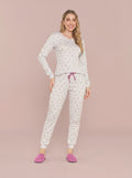 Pijama Longo Feminino Ribana Canelada Floral