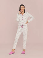 Pijama Longo Feminino Ribana Canelada Floral