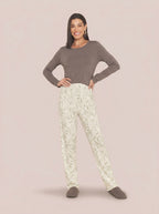 Pijama Longo Feminino Viscolycra Nature Floral/Grafite