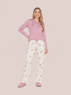 Pijama Longo Feminino Algodão Cute Bear