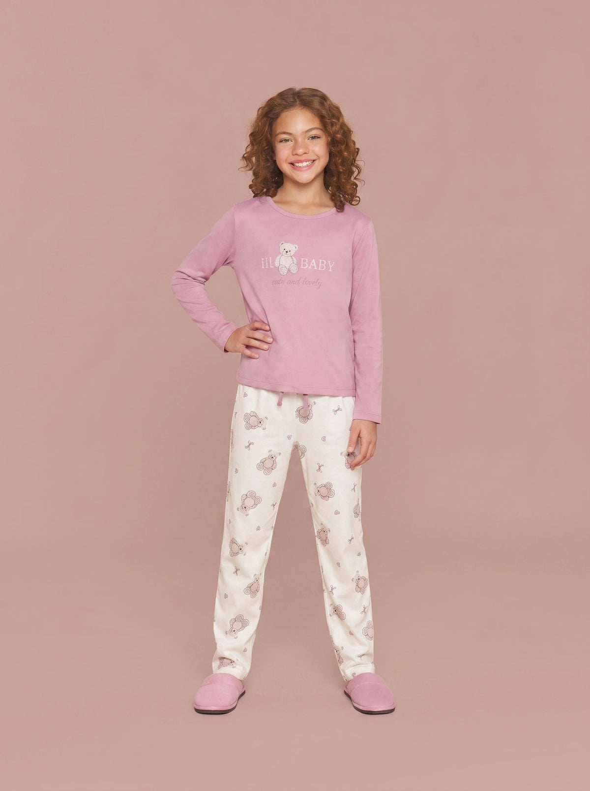 Pijama Longo Infantil Algodão Cute Bear