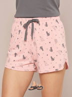 Short Doll Alças Reguláveis Viscolycra Gato