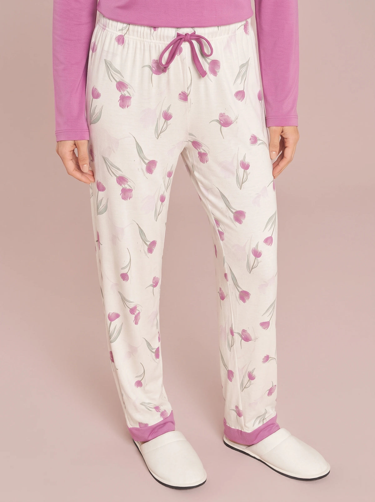 Pijama Longo Feminino Viscolycra Floral