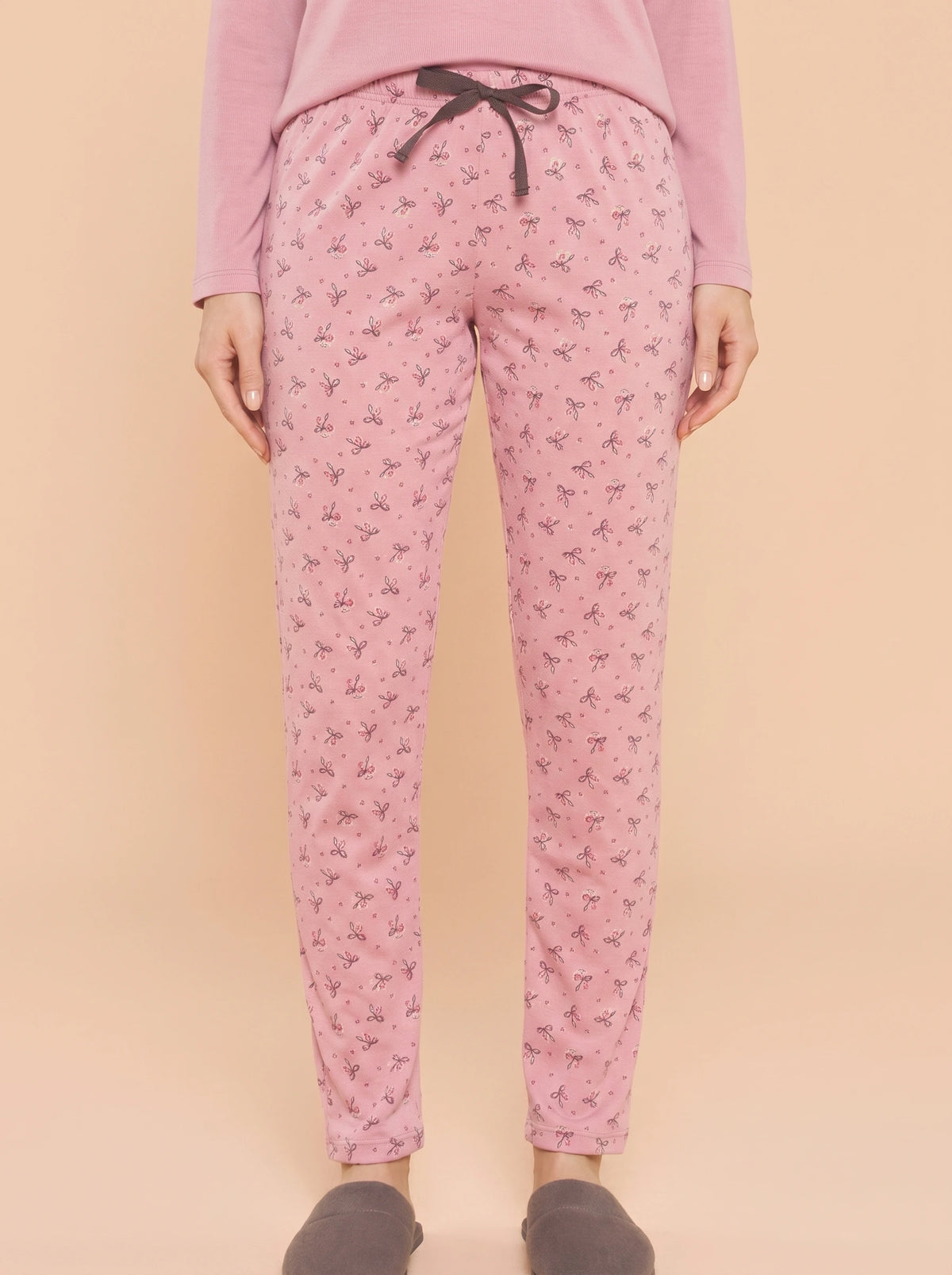 Pijama Longo Feminino Ribana Canelada Floral