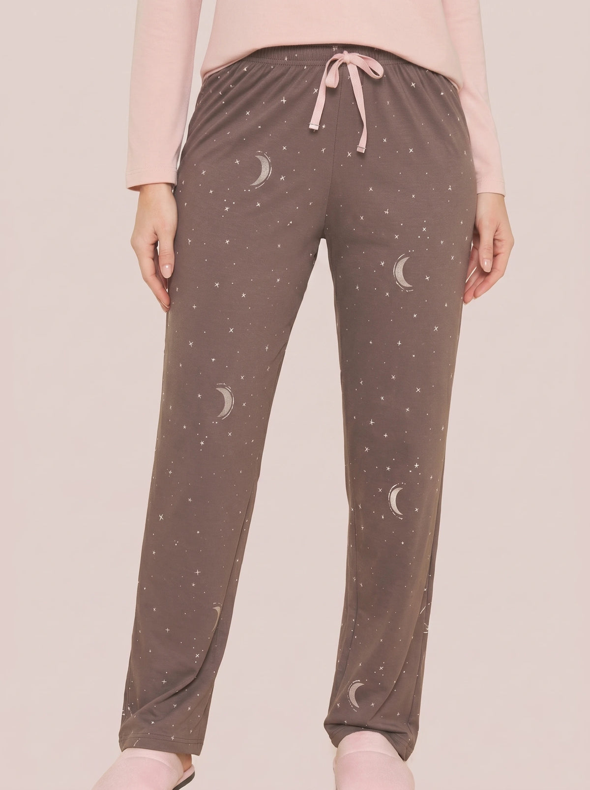 Pijama Longo Feminino Adulto Algodão Luar