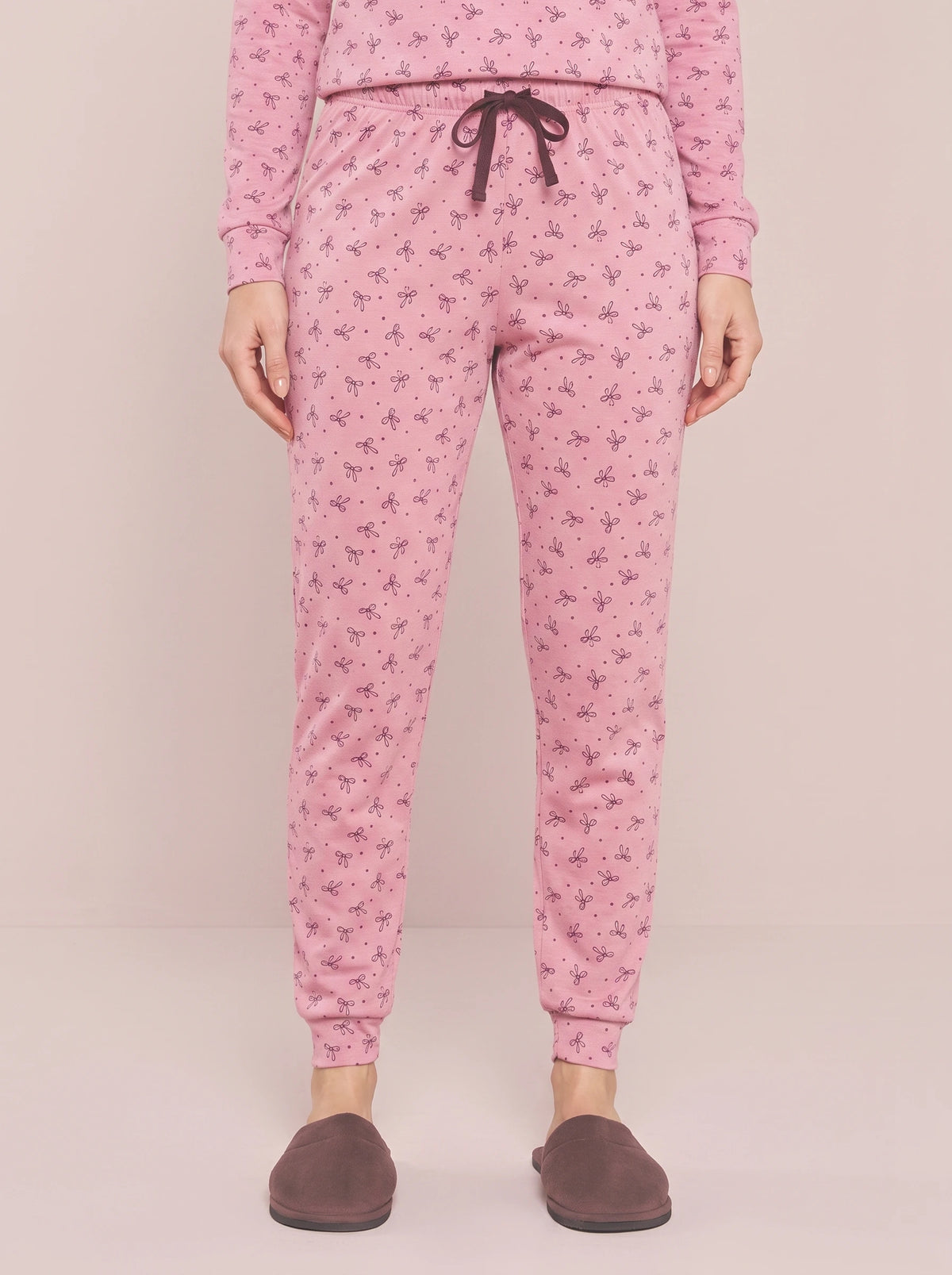 Pijama Longo Feminino Ribana Canelada Floral Completo
