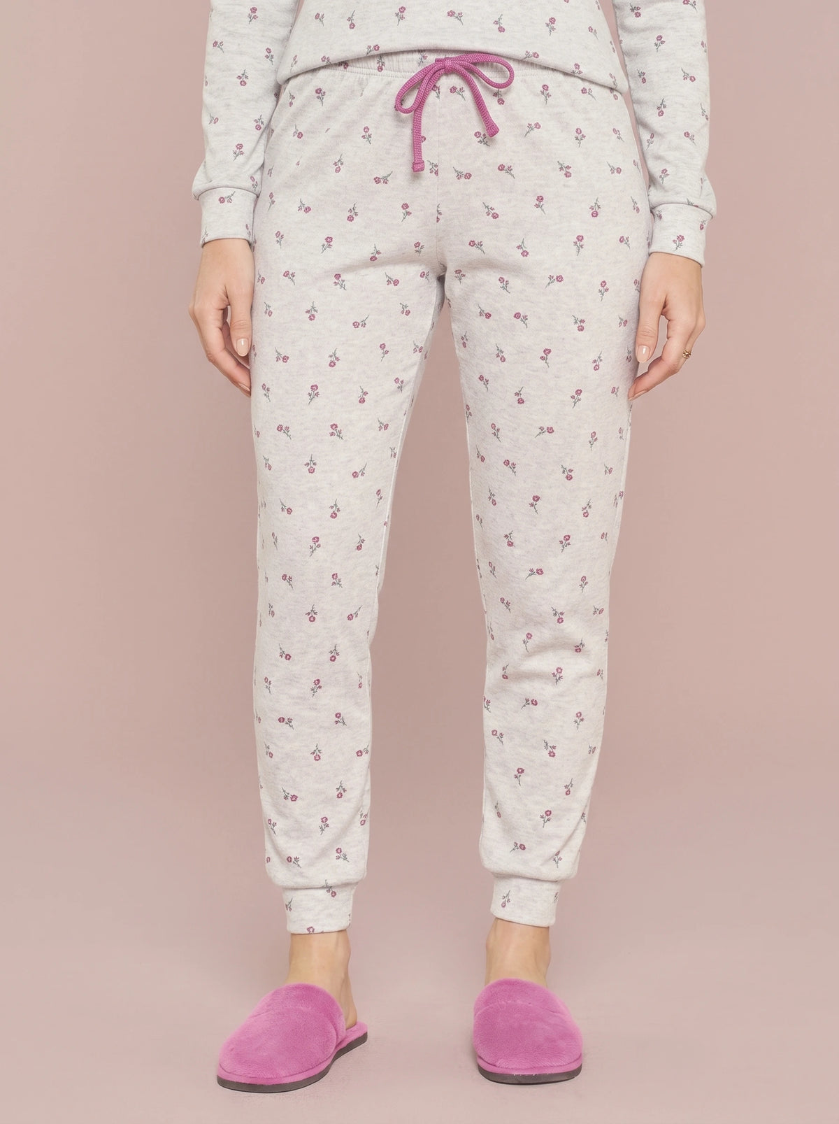 Pijama Longo Feminino Ribana Canelada Floral