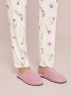 Pijama Feminino Longo Camisaria Floral Viscolycra