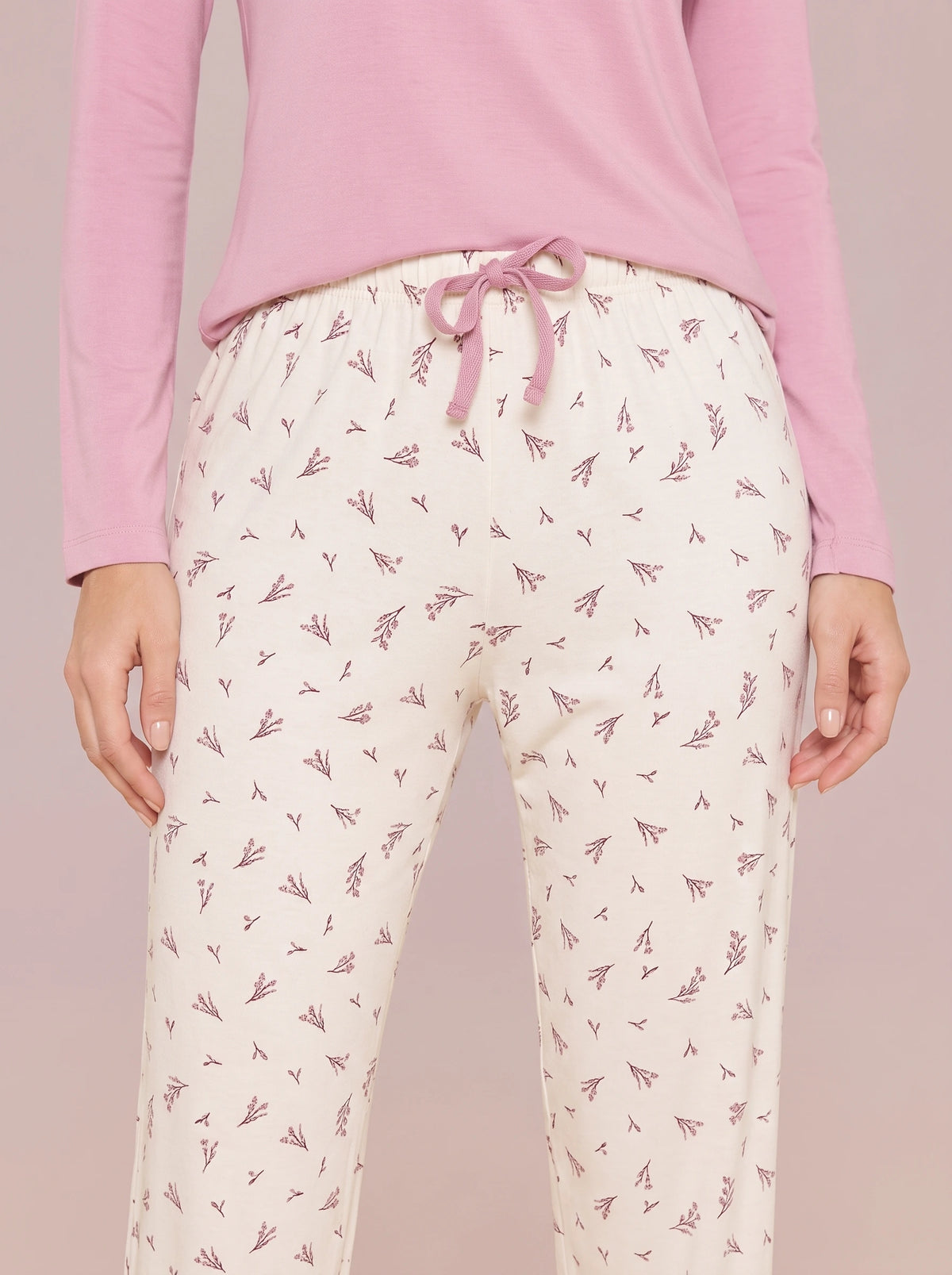 Pijama Longo Feminino Viscolycra Rosa/floral