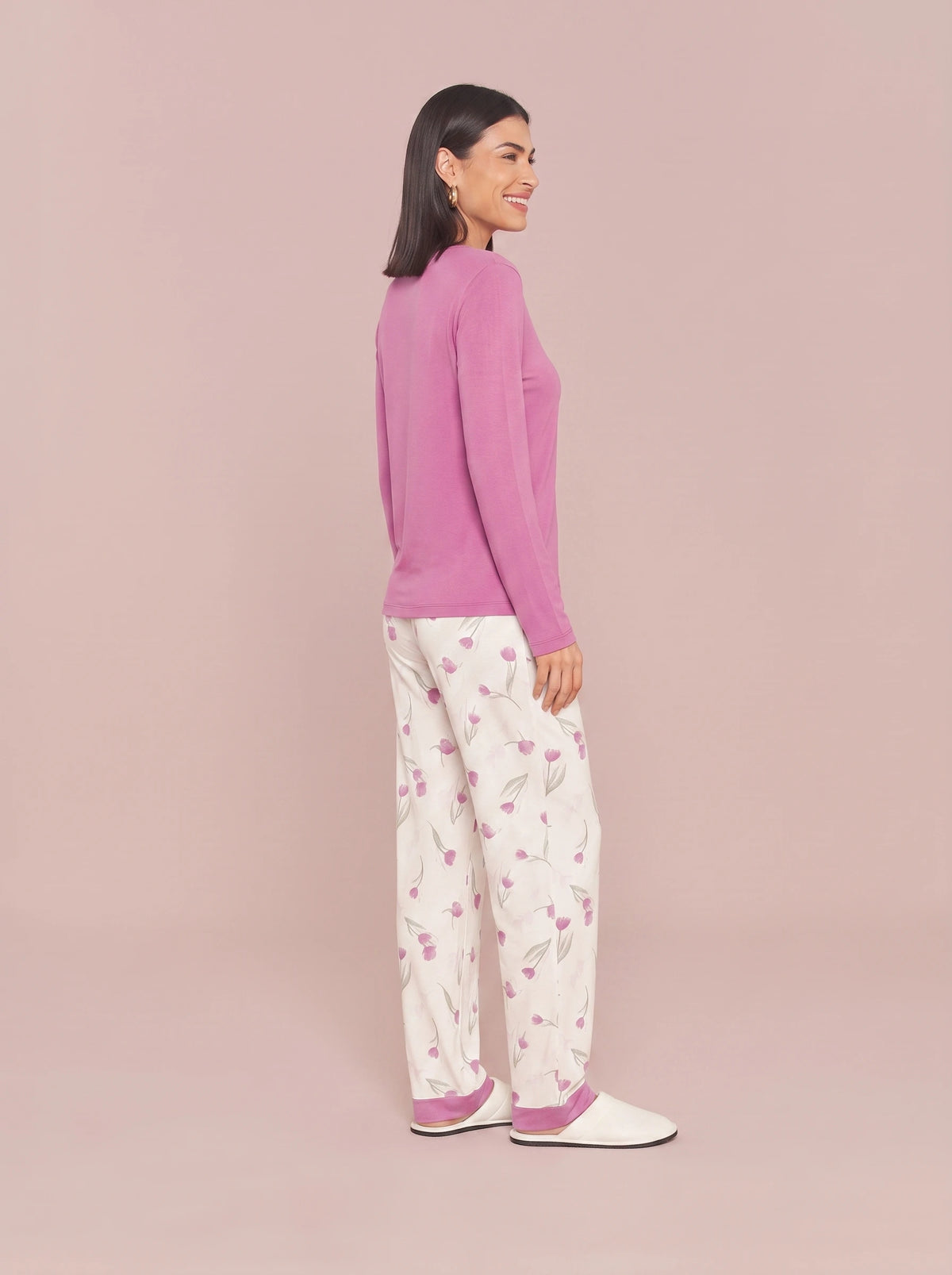 Pijama Longo Feminino Viscolycra Floral