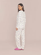 Pijama Longo Camisaria Feminino Viscolycra Floral