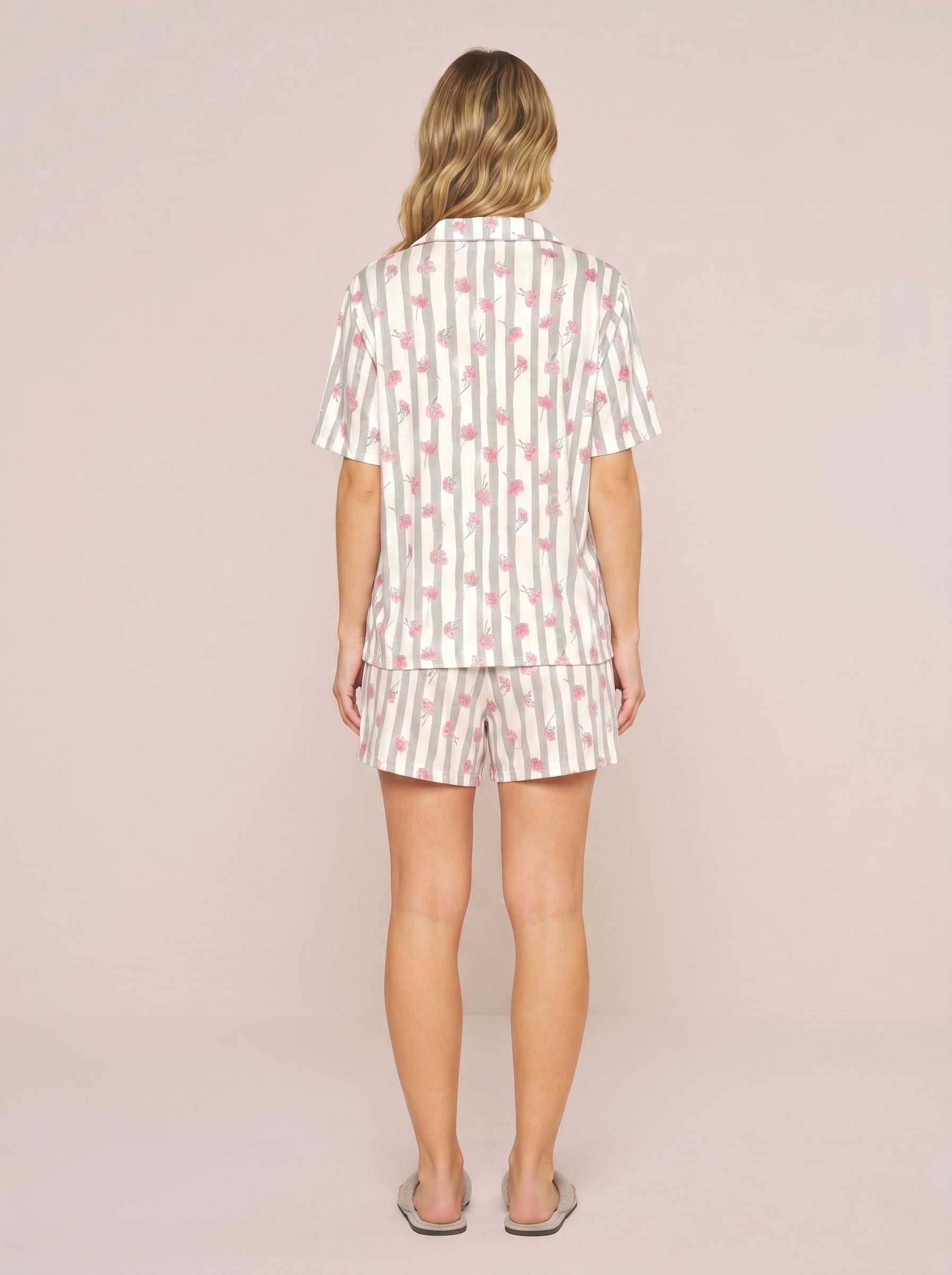 Pijama Camisaria Viscolycra Flowers