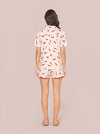 Pijama Camisaria Light Suede Dog Rosa