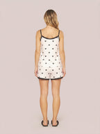 Short Doll Alças Reguláveis Light Suede Corações