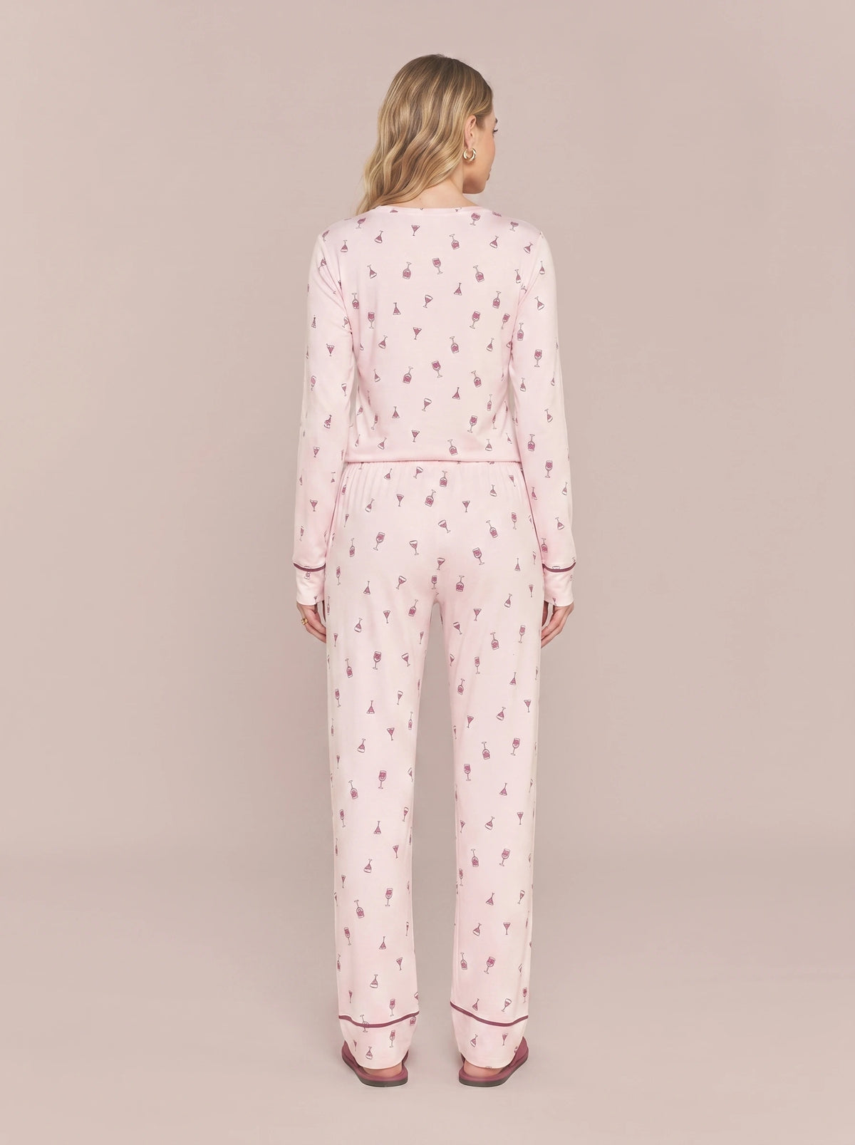 Pijama Longo Feminimo Viscolycra Vinho
