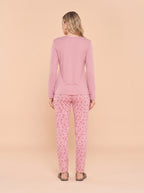 Pijama Longo Feminino Ribana Canelada Floral
