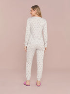 Pijama Longo Feminino Ribana Canelada Floral