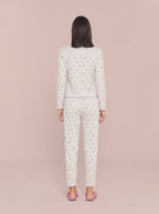 Pijama Longo Feminino Ribana Canelada Floral