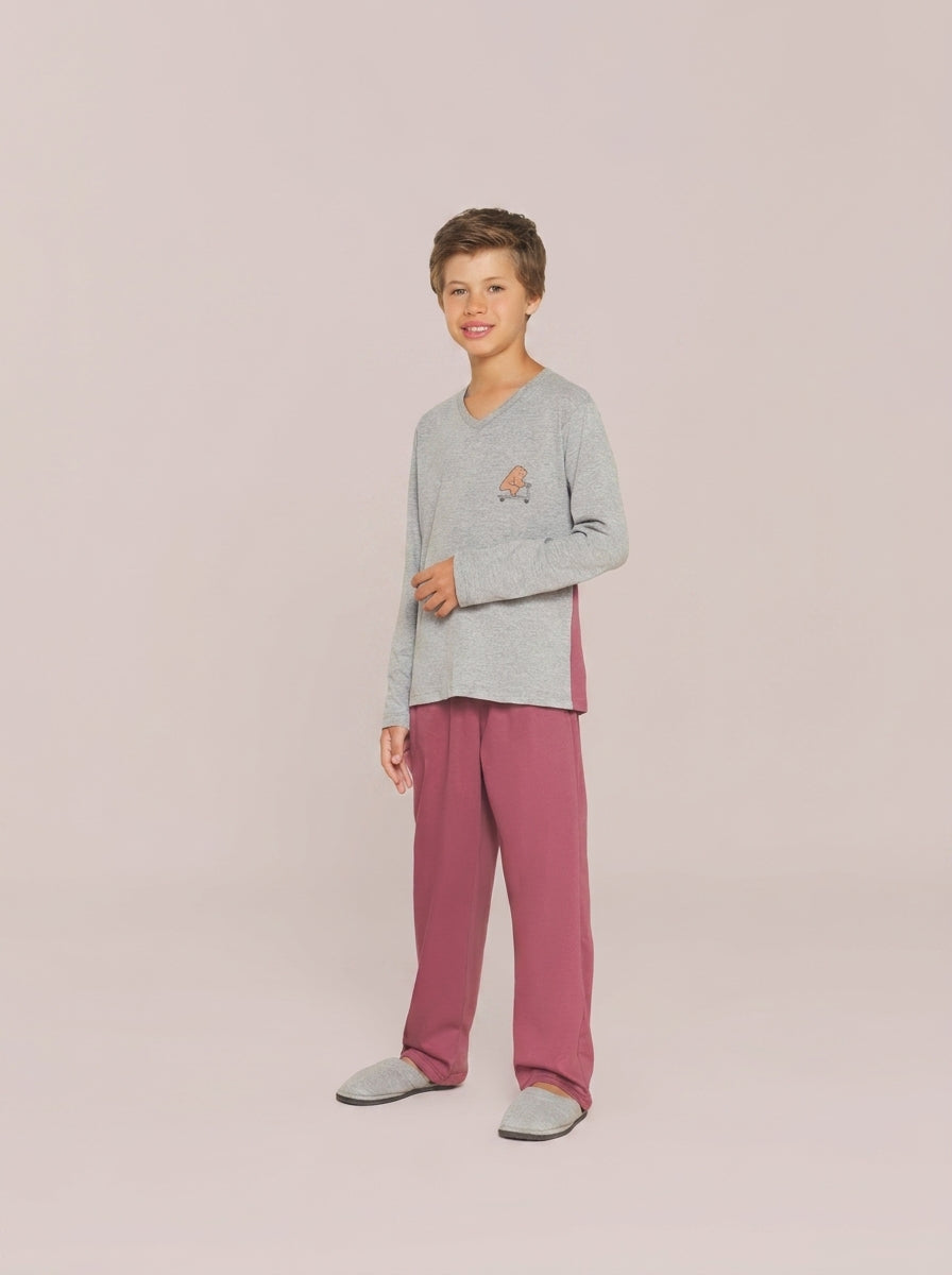 Pijama Longo Infantil Algodão Menino