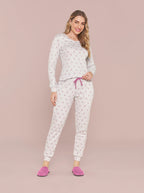 Pijama Longo Feminino Ribana Canelada Floral