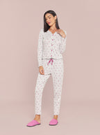 Pijama Longo Feminino Ribana Canelada Floral