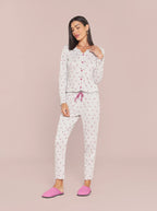 Pijama Longo Feminino Ribana Canelada Floral