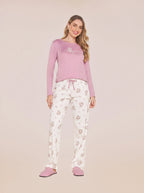 Pijama Longo Feminino Algodão Cute Bear