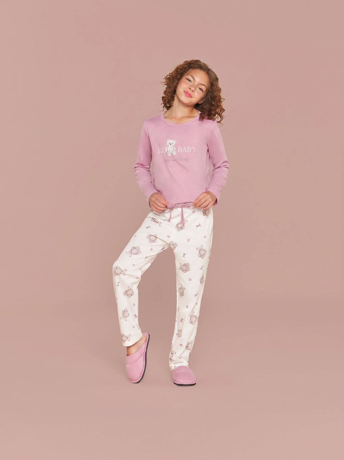 Pijama Longo Infantil Algodão Cute Bear