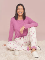 Pijama Longo Feminino Viscolycra Floral