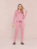 Pijama Longo Feminino Ribana Canelada Floral Completo