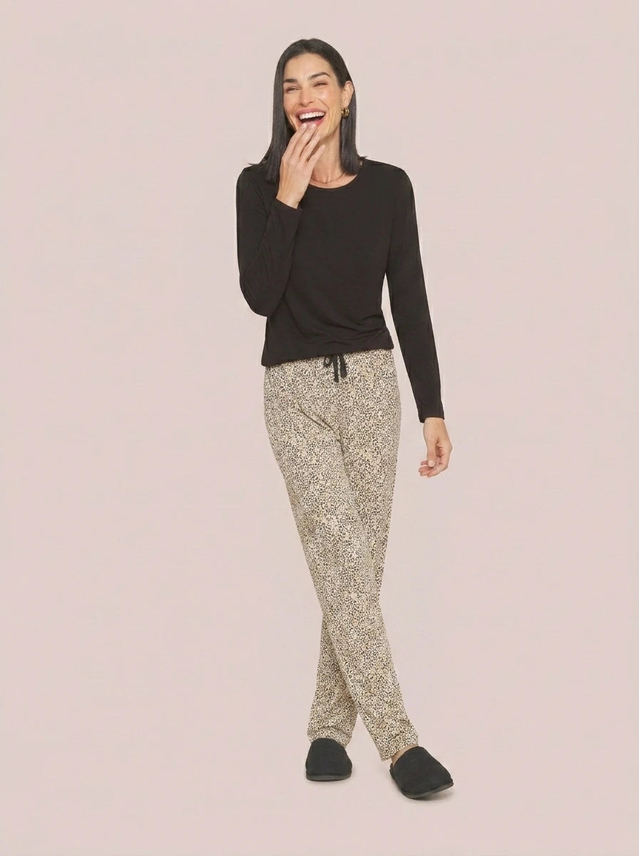 Pijama Longo Viscolycra Tigrado Animal Print
