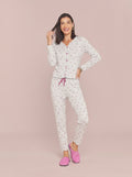 Pijama Longo Feminino Ribana Canelada Floral