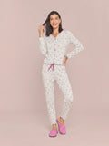 Pijama Longo Feminino Ribana Canelada Floral