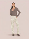 Pijama Longo Feminino Viscolycra Nature Floral/Grafite