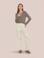 Pijama Longo Feminino Viscolycra Nature Floral/Grafite