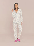 Pijama Longo Camisaria Feminino Viscolycra Floral